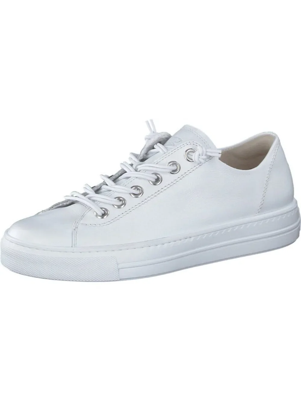 $420 Paul Green Hadley Platform Sneaker SHOES white leather silver 12 US (TF17)